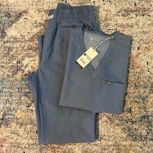 NWT/EUC FIGS Catarina HEATHER INDIGO/DENIM